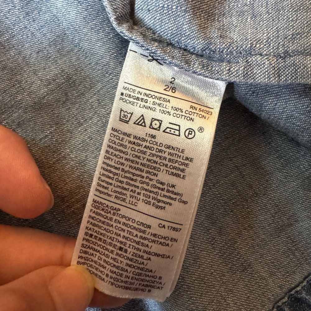 GAP Women's Denim Apron Dress 100% Cotton Size 2 - Picture 5 of 6
